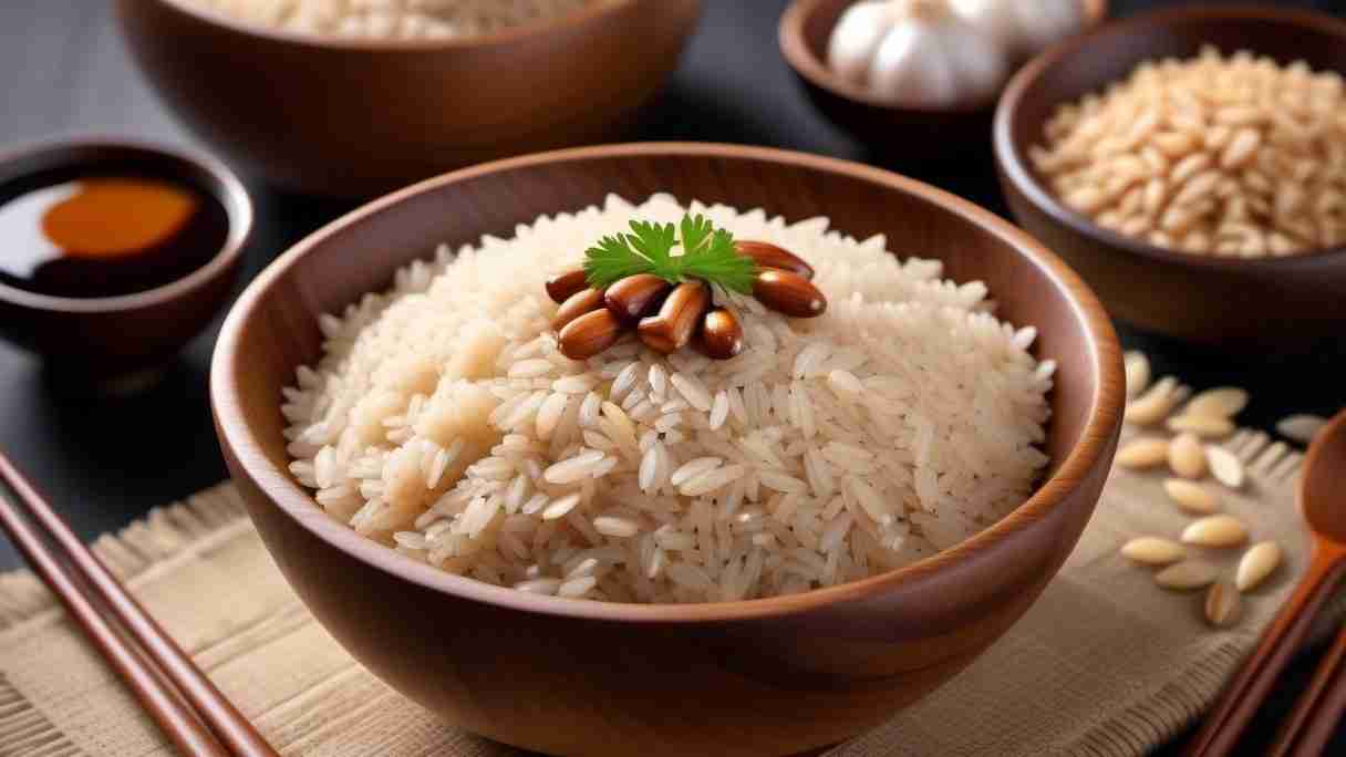 Arroz con salsa de soja y ajo 